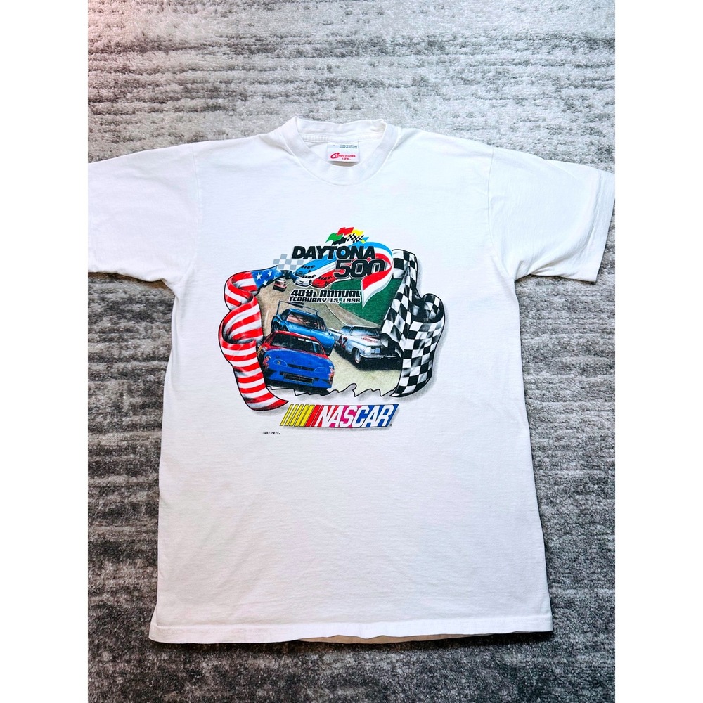 VTG Competitors View T Shirt Mens L Daytona 500 40th Annual NASCAR 1998 USA